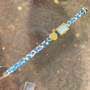 KEEP (Stella & Dot) leopard wrap bracelet with watch and locket